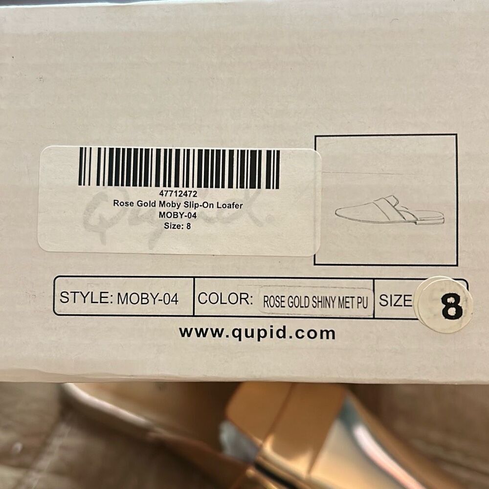 Nib Qupid “Moby-04” Size 8 Metallic Flat Mules Ro… - image 7